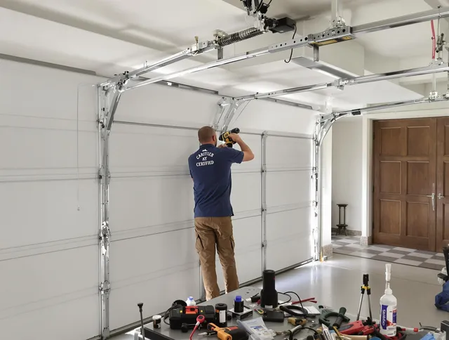East Hampton Garage Door Repair certified technician performing precision garage door repair in East Hampton