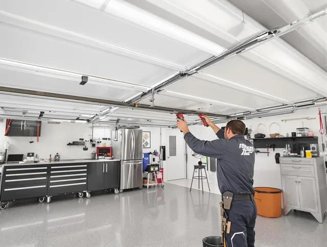 Overhead garage door repair service by East Hampton Garage Door Repair in East Hampton